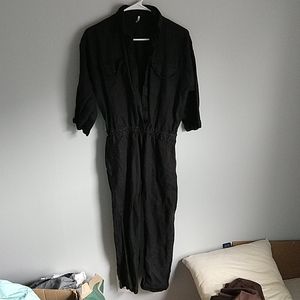 Black linen jumpsuit